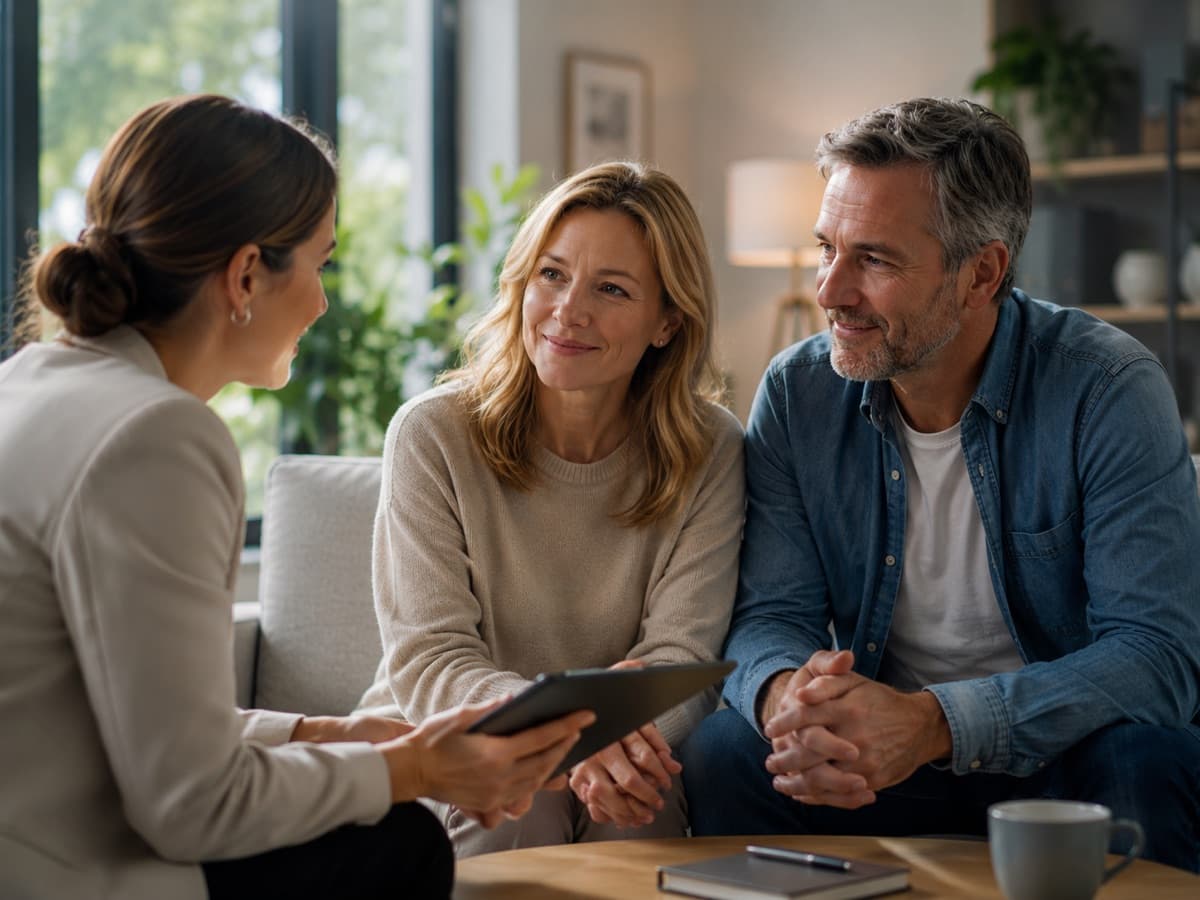 A family discussing care options with an advisor
